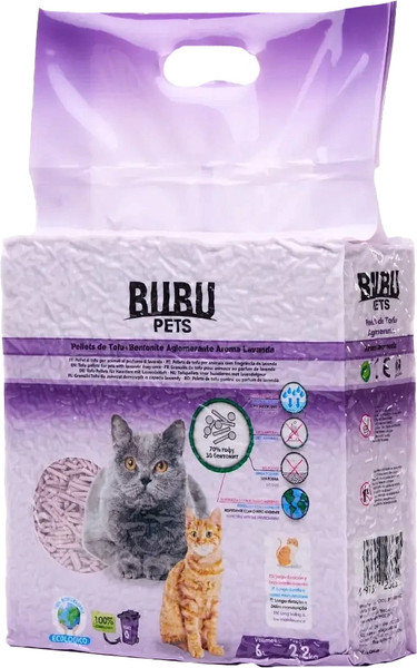 Наполнитель для туалета Bubu Pets Тофу + бентонит Lavender - фото