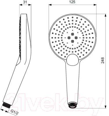 Лейка ручного душа Ideal Standard Evo Jet Round B1759AA