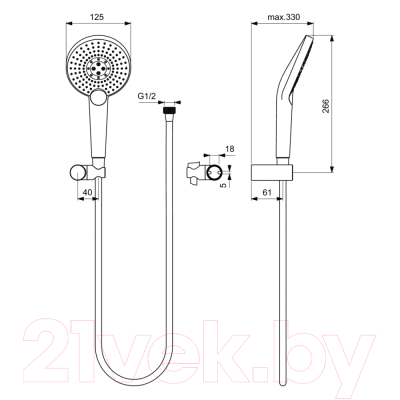 Душевой гарнитур Ideal Standard Evo Jet Round B1765AA