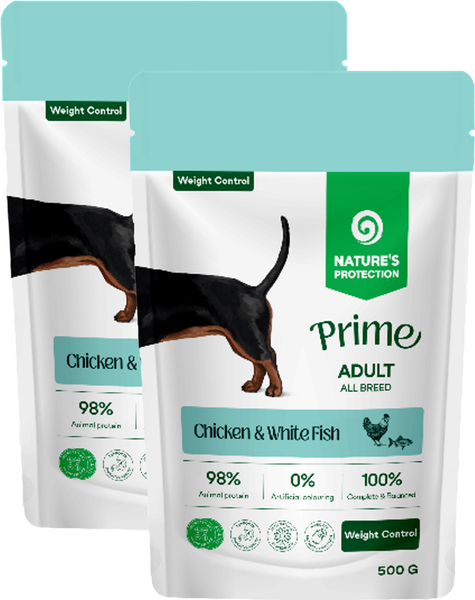Влажный корм для собак Nature's Protection NP Prime Weight Control Кусочки в соусе курица/белая рыба - фото
