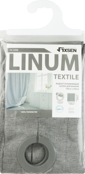 Шторка-занавеска для ванны Fixsen Linum FX-1535K