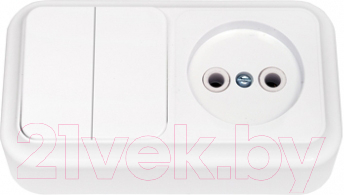 Блок выключатель+розетка Bylectrica Пралеска 2В-РЦ-523 / 210093 - фото