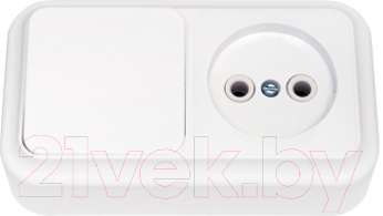 Блок выключатель+розетка Bylectrica Пралеска В-РЦ-521 / 210091 - фото