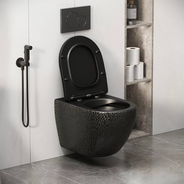 Унитаз подвесной с инсталляцией Grossman Color GR-4411BBLS + GROHE Rapid SL 38772001