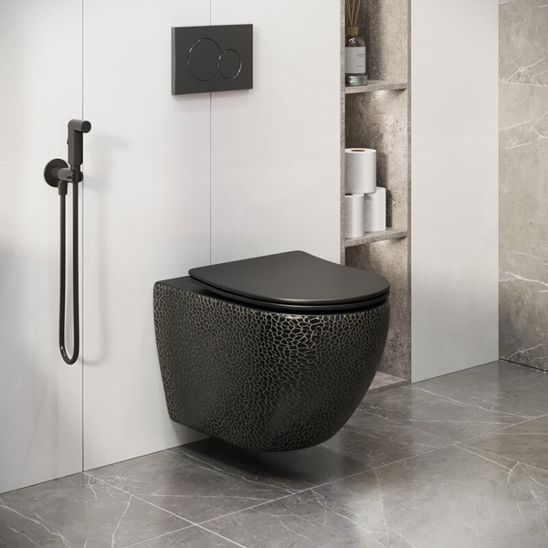 Унитаз подвесной с инсталляцией Grossman Color GR-4411BBLS + GROHE Rapid SL 38772001