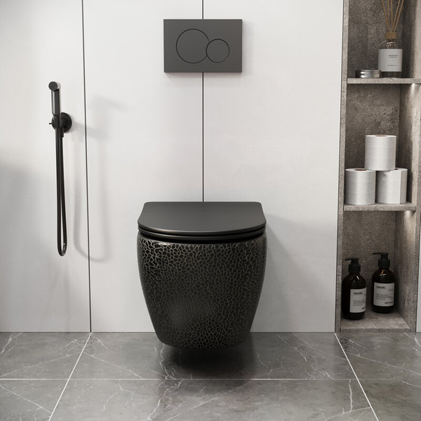 Унитаз подвесной с инсталляцией Grossman Color GR-4411BBLS + GROHE Rapid SL 38772001