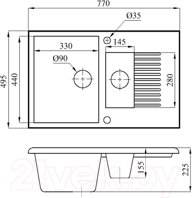 Мойка кухонная БелЭворс Forma L