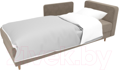 Тахта Лига Диванов Прайм правый / 100873 (велюр бежевый)