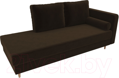 Тахта Лига Диванов Прайм правый / 100876 (велюр коричневый)