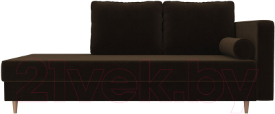 Тахта Лига Диванов Прайм правый / 100876 (велюр коричневый)