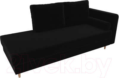 Тахта Лига Диванов Прайм правый / 100879 (велюр черный)