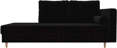 Тахта Лига Диванов Прайм правый / 100879 (велюр черный)