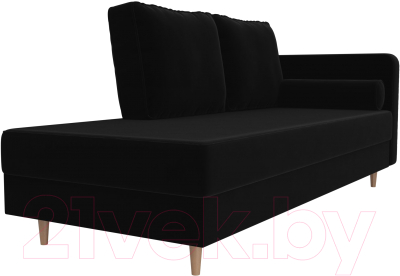 Тахта Лига Диванов Прайм правый / 100879 (велюр черный)