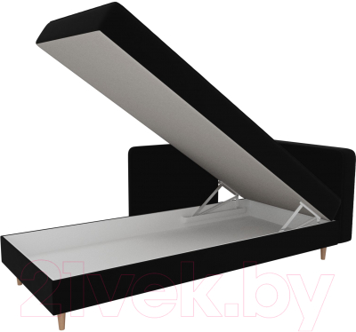 Тахта Лига Диванов Прайм правый / 100879 (велюр черный)