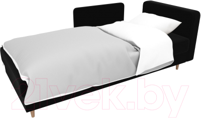 Тахта Лига Диванов Прайм правый / 100879 (велюр черный)