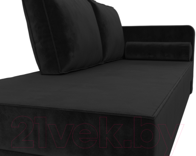 Тахта Лига Диванов Прайм правый / 100879 (велюр черный)