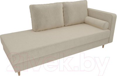 Тахта Лига Диванов Прайм правый / 100880 (микровельвет бежевый)