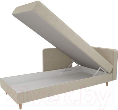 Тахта Лига Диванов Прайм правый / 100880 (микровельвет бежевый)