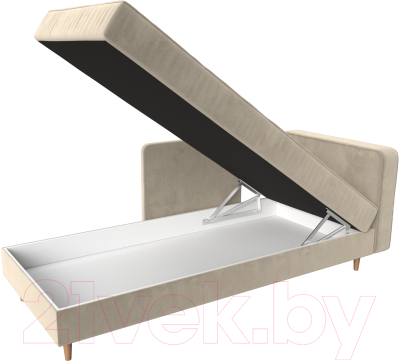 Тахта Лига Диванов Прайм правый / 100880 (микровельвет бежевый)