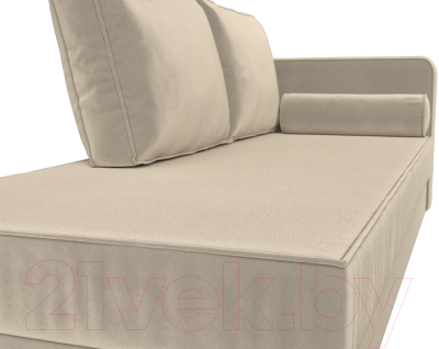 Тахта Лига Диванов Прайм правый / 100880 (микровельвет бежевый)