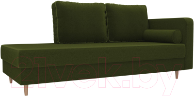 Тахта Лига Диванов Прайм правый / 100881 (микровельвет зеленый) - фото