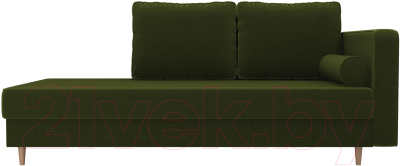 Тахта Лига Диванов Прайм правый / 100881 (микровельвет зеленый)