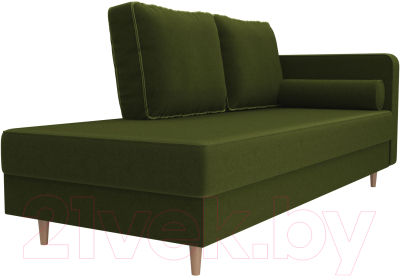 Тахта Лига Диванов Прайм правый / 100881 (микровельвет зеленый)