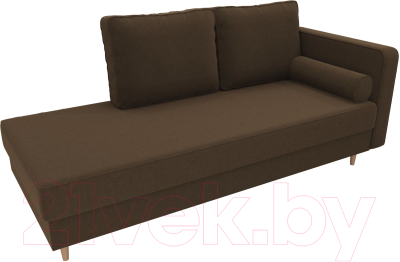 Тахта Лига Диванов Прайм правый / 100882 (микровельвет коричневый)