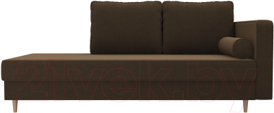 Тахта Лига Диванов Прайм правый / 100882 (микровельвет коричневый)