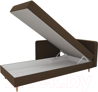 Тахта Лига Диванов Прайм правый / 100882 (микровельвет коричневый)