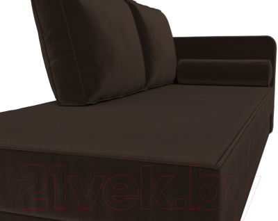 Тахта Лига Диванов Прайм правый / 100882 (микровельвет коричневый)