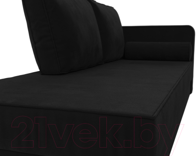 Тахта Лига Диванов Прайм правый / 100884 (микровельвет черный)