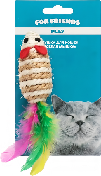 Игрушка для кошек For Friends Веселая мышка сизалевая YFTOY05-002 - фото