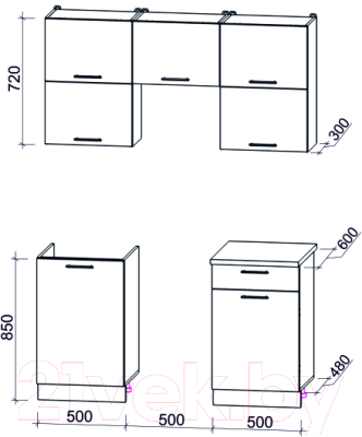 Готовая кухня Интерлиния Мила Gloss 50-15