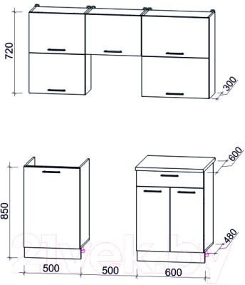 Готовая кухня Интерлиния Мила Gloss 50-16