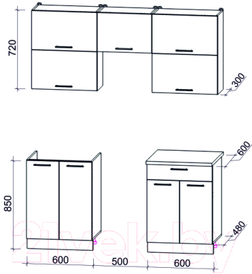 Готовая кухня Интерлиния Мила Gloss 50-17