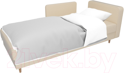 Тахта Лига Диванов Прайм правый / 100891 (экокожа бежевый)