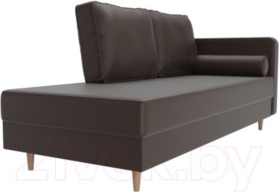 Тахта Лига Диванов Прайм правый / 100893 (экокожа коричневый)