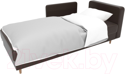 Тахта Лига Диванов Прайм правый / 100893 (экокожа коричневый)