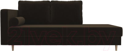 Тахта Лига Диванов Прайм левый / 100876 (велюр коричневый)