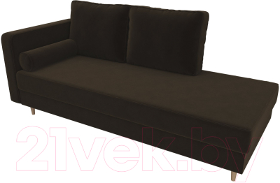 Тахта Лига Диванов Прайм левый / 100876 (велюр коричневый)