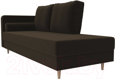 Тахта Лига Диванов Прайм левый / 100876 (велюр коричневый)