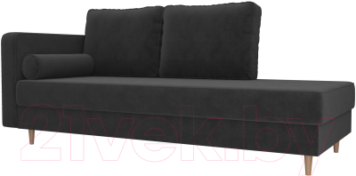 Тахта Лига Диванов Прайм левый / 100877 (велюр серый) - фото