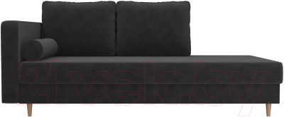 Тахта Лига Диванов Прайм левый / 100877 (велюр серый)