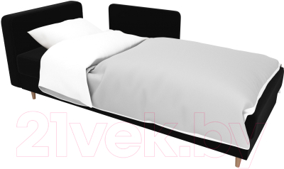 Тахта Лига Диванов Прайм левый / 100879 (велюр черный)