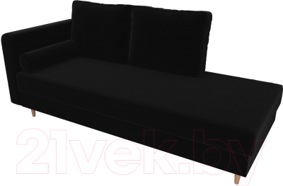 Тахта Лига Диванов Прайм левый / 100879 (велюр черный)