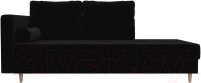 Тахта Лига Диванов Прайм левый / 100879 (велюр черный)