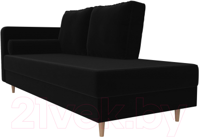 Тахта Лига Диванов Прайм левый / 100879 (велюр черный)