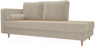 Тахта Лига Диванов Прайм левый / 100880 (микровельвет бежевый) - фото