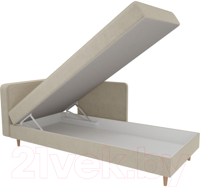 Тахта Лига Диванов Прайм левый / 100880 (микровельвет бежевый)